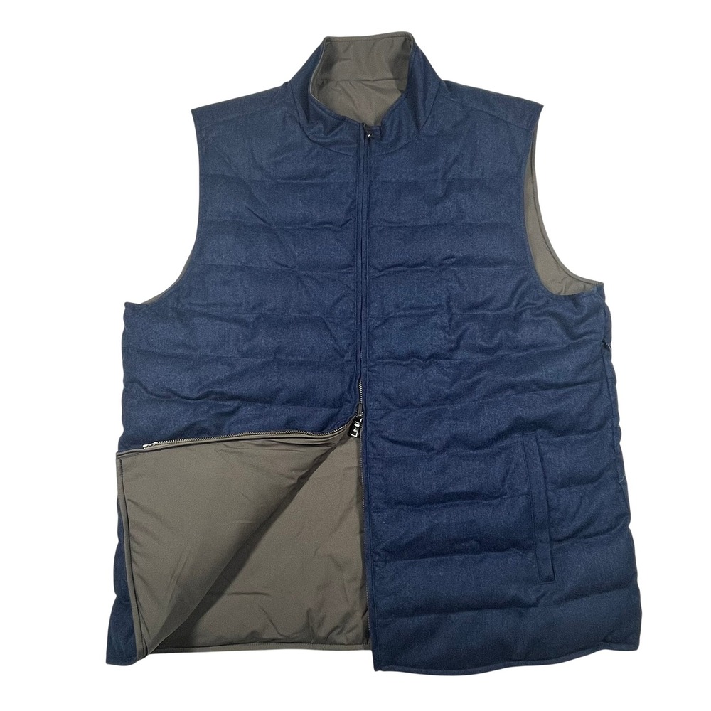 Peter Millar Crown Crafted Whistler Reversible Vest Men XL Blue Grey MF24XZ52